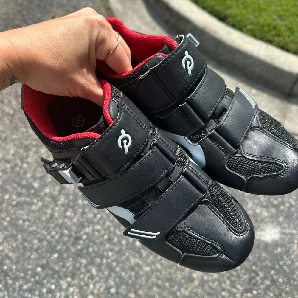 Peloton Black and Red Cycling Shoes
